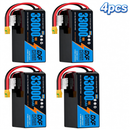 DXF SEMI-SOLID 14S 51.8V 33000mAh 10C Soft Case LiPo Battery with 8AWG Wire for Toy Cars, Boats, UAVs & Drones (1-6 Pack)