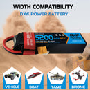 DXF Lipo Battery 2S 7.4V 5200mAh 80C Graphene Softcase with EC5 / T / TRX / XT60 / XT90 / XT150 / Q8s Plug for RC 1/8 1/10 Buggy Truck Car Off-Road Drone