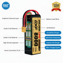 DXF Lipo Battery 6S HV 22.8V 8000mAh 140C GoldSeries Graphene Softcase with EC5 / T / TRX / XT60 / XT90 / XT150 / Q8s | RC Car Boat Drone