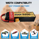 DXF Lipo Battery 2S 7.4V 5200mAh 100C Graphene Softcase with EC5 / T / TRX / XT60 / XT90 / XT150 / Q8s Plug for RC 1/8 1/10 Buggy Truck Car Off-Road Drone