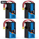 DXF 6S 23.1V 50000mAh 15C Soft Case LiPo Battery with 8AWG Wire for Toy Cars, Boats, UAVs & Drones (1-6 Pack)