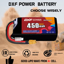 DXF 450mAh 2S 80C 7.4V Lipo Battery Pack for FPV LiPo Battery