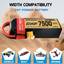 (CN)DXF 4S Lipo Battery 15.2V 150C 7500mAh Soft Case Battery with EC5 XT90 Connector for Car Truck Tank RC Buggy Truggy Racing Hobby