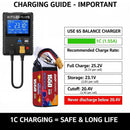 DXF 6S 22.2V 1550mAh 150C Gold Version Graphene LiPo Soft Case Battery with 12AWG XT60 Plug for RC Car Boat Airplane FPV Racing Drone (1-6 Pack Available)