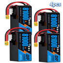DXF 14S 51.8V 81000mAh 5C Soft Case LiPo Battery with 8AWG Wire for Toy Cars, Boats, UAVs & Drones (1-6 Pack)