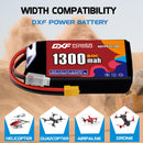 DXF LiPo Battery 3S HV 11.4V 1300mAh 60C with PH2.0 / JST / XT30 / SM / XT60 / EC5 / XT90 for FPV Drone Whoop Micro Racing