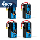 DXF SEMI-SOLID 12S 44.4V 33000mAh 5C Soft Case LiPo Battery with 8AWG Wire for Toy Cars, Boats, UAVs & Drones (1-6 Pack)