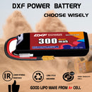 DXF 300mAh 2S 80C 7.6V Lipo Battery Pack for FPV LiPo Battery