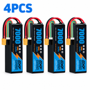 DXF 6S 22.2V 7000mAh 100C Softcase LiPo Battery with XT90 & 10AWG Wire for 1/8 RC Cars (1-6 Pack)