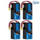 DXF SEMI-SOLID 14S 51.8V 80000mAh 10C Soft Case LiPo Battery with 8AWG Wire for Toy Cars, Boats, UAVs & Drones (1-6 Pack)