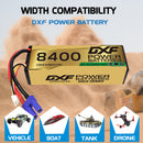 DXF LiPo Battery 3S 11.1V 8400mAh 140C Graphene Softcase with EC5 / T / TRX / XT60 / XT90 / XT150 / Q8s Plug for RC 1/8 1/10 Buggy Truck Car Off-Road Drone