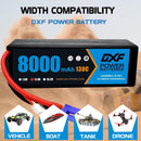 (ES)DXF Lipo Battery 3S 11.4V 8000MAH 130C Blue Series Graphene lipo Hardcase with EC5 Plug for Rc 1/8 1/10 Buggy Truck Car Off-Road Drone