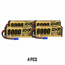 DXF 4S 15.2V 8000mAh 140C Graphene Hardcase LiPo Battery with EC5 Plug for 1/8 RC Cars, Trucks, Buggies & Boats (1-6 Pack Available)