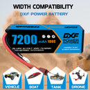 (CA)DXF Lipo Battery 3S 11.1V 7200MAH 100C Blue Series lipo Hardcase with Deans/T Plug for Rc 1/8 1/10 Buggy Truck Car Off-Road Drone