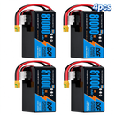 DXF 12S 44.4V 81000mAh 5C Soft Case LiPo Battery with 8AWG Wire for Toy Cars, Boats, UAVs & Drones (1-6 Pack)