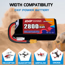 DXF 2800mAh 2S 100C 7.4V Lipo Battery Pack for FPV LiPo Battery