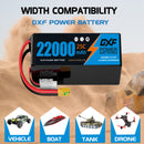DXF LiPo Battery 12S 44.4V 22000mAh 25C Graphene Softcase Blue with EC5 / T / TRX / XT60 / XT90 / XT150 / Q8s Plug for RC Boat Drone UAV