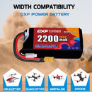 DXF 2S 7.4V 2200mAh 150C LiPo Battery for FPV Micro Drones (PH2.0 / JST / XT30 / SM / XT60 / EC5 / XT90 Options)