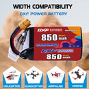 DXF 850mAh 6S 80C 22.2V Lipo Battery Pack for FPV LiPo Battery