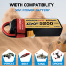 DXF Lipo Battery 3S 11.1V 5200mAh 100C Graphene Softcase with EC5 / T / TRX / XT60 / XT90 / XT150 / Q8s Plug for RC 1/8 1/10 Buggy Truck Car Off-Road Drone