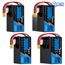 DXF SEMI-SOLID 6S 22.2V 36000mAh 10C Soft Case LiPo Battery with 8AWG Wire for Toy Cars, Boats, UAVs & Drones (1-6 Pack)