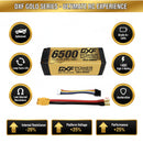 DXF Lipo Battery 4S 15.2V 6500MAH 140C GoldSeries  LCG 5MM Graphene lipo Hardcase with EC5 and XT90 Plug for Rc 1/8 1/10 Buggy Truck Car Off-Road Drone