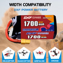 DXF LiPo Battery 5S HV 19.0V 1700mAh 60C with PH2.0 / JST / XT30 / SM / XT60 / EC5 / XT90 for FPV Drone Whoop Micro Racing
