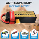 (CN)DXF 4S Lipo Battery 14.8V 150C 6500mAh Soft Case Battery with EC5 XT90 Connector for Car Truck Tank RC Buggy Truggy Racing Hobby
