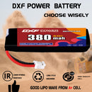 DXF 380mAh 2S 60C 7.6V Lipo Battery Pack for FPV LiPo Battery