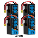DXF SEMI-SOLID 12S 44.4V 23000mAh 10C Soft Case LiPo Battery with 8AWG Wire for UAVs & Drones (1-6 Pack)