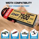 (CN)DXF Lipo Battery 2S 7.6V 7500MAH 150C  lipo Hardcase with  DEANS/T Plug for Rc 1/8 1/10 Buggy Truck Car Off-Road Drone