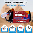 DXF 1550mAh 4S 100C 14.8V Lipo Battery Pack for FPV LiPo Battery