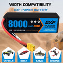 (FR)DXF Lipo Battery 3S 11.4V 8000MAH 130C Blue Series Graphene lipo Hardcase with XT90 Plug for Rc 1/8 1/10 Buggy Truck Car Off-Road Drone
