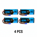 DXF 3S 11.1V 6200mAh 80C Hardcase LiPo Battery with 10AWG EC5 for 1/8 1/10 RC Cars, Trucks, Buggies (1-6 Pack Available)