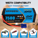 (CA)DXF Lipo Battery 4S 14.8V 7500mAh 100C/200C HardCase Lipo Battery for RC HPI HSP 1/8 1/10 Buggy RC Car Truck
