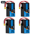 DXF SEMI-SOLID 12S 46.2V 100000mAh 15C Soft Case LiPo Battery with 8AWG Wire for Toy Cars, Boats, UAVs & Drones (1-6 Pack)