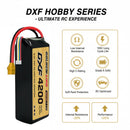 DXF Lipo Battery 4S 14.8V 4200mAh 150C GoldSeries Graphene Softcase with EC5 / T / TRX / XT60 / XT90 / XT150 / Q8s Plug for RC 1/8 1/10 Buggy Truck Car Off-Road Drone