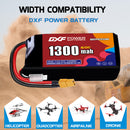 DXF LiPo Battery 2S HV 7.6V 1300mAh 60C with PH2.0 / JST / XT30 / SM / XT60 / EC5 / XT90 for FPV Drone Whoop Micro Racing