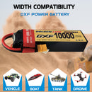 DXF Lipo Battery 2S HV 7.6V 10000mAh 150C GoldSeries Graphene Softcase with EC5 / T / TRX / XT60 / XT90 / XT150 / Q8s Plug for RC 1/8 1/10 Buggy Truck Car Off-Road Drone