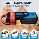 (PL)DXF 6S Lipo Battery 22.2V 100C10000mAh Soft Case Battery with XT60 Connector for Car Truck Tank RC Buggy Truggy Racing Hobby
