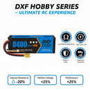 DXF BLUE Series 3S 11.1V 8400mAh 120C Graphene Hardcase LiPo Battery with 10AWG XT90 Plug for RC Car Truck (1-6 Pack)