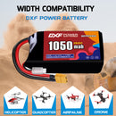 DXF 1050mAh 2S 150C 7.4V Lipo Battery Pack for FPV LiPo Battery