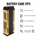 DXF 2S 7.4V 8000mAh 130C Golden NGP Graphene LiPo Hardcase Battery with 12AWG 5mm Bullet to Deans Plug for 1/8 1/10 RC Car Truck Boat Drone (1-6 Pack Available)