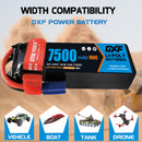 (CA)DXF Lipo Battery 4S 14.8V 7500mAh 100C/200C SoftCase Lipo Battery for RC HPI HSP 1/8 1/10 Buggy RC Car Truck
