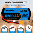 (CA)DXF Lipo Battery 4S 14.8V 5200MAH 60C  lipo Hardcase with  XT90 Plug for Rc 1/8 1/10 Buggy Truck Car Off-Road Drone