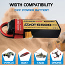 DXF Lipo Battery 3S 11.1V 6500mAh 150C Graphene Softcase with EC5 / T / TRX / XT60 / XT90 / XT150 / Q8s Plug for RC 1/8 1/10 Buggy Truck Car Off-Road Drone