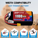 DXF 1100mAh 3S 120C 11.1V Lipo Battery Pack for FPV LiPo Battery