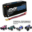 (ES)DXF Lipo Battery 2S 7.6V 6300mAh 130C/260C Shorty 5MM Hardcase Battery Graphene Battery for Rc Truck Drone 1/10 1/8 Scale Traxxas Slash 4x4 RC Car Buggy truggy