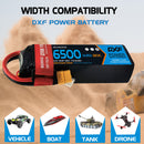 DXF Lipo Battery 3S 11.1V 6500mAh 80C Graphene Softcase with EC5 / T / TRX / XT60 / XT90 / XT150 / Q8s Plug for RC 1/8 1/10 Buggy Truck Car Off-Road Drone