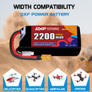 DXF 2S 7.4V 2200mAh 100C LiPo Battery for FPV Micro Drones (PH2.0 / JST / XT30 / SM / XT60 / EC5 / XT90 Options)